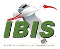 A white bird with red beak and green text
Description automatically generated